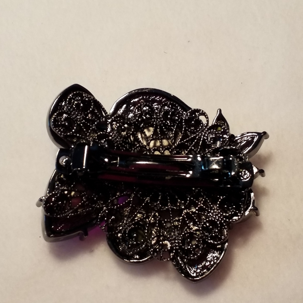 Multi-color Rhinestone Hair Brooch - Picture 2 of 5